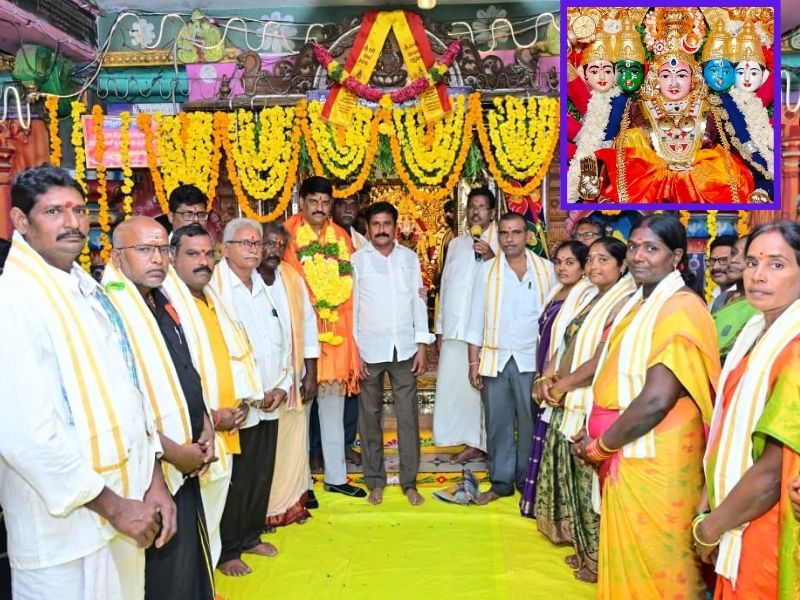 చందోలు గ్రామంలోని శ్రీ బగళాముఖి అమ్మ వారి ఆలయ నూతన  పాలకవర్గ సభ్యులతో ప్రమాణస్వీకారం చేయించిన బాపట్ల నియోజకవర్గ శాసనసభ్యులు శ్రీ వేగేశన నరేంద్ర వర్మ రాజు