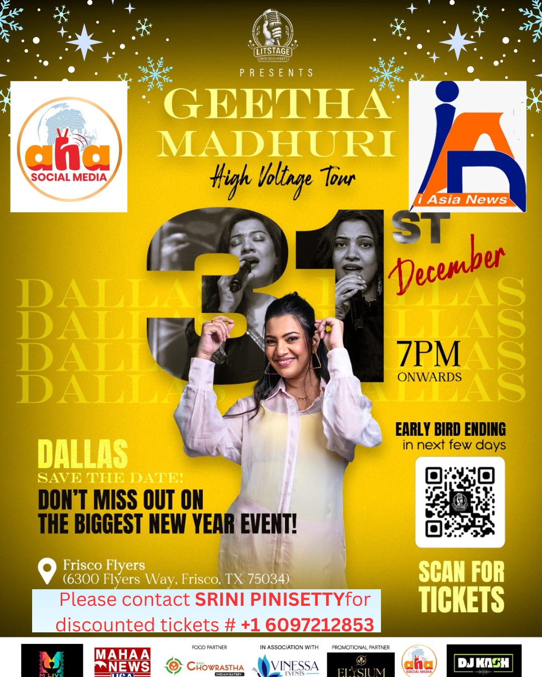 Singer Geetha Madhuri musical night for year end in Dallas, TX