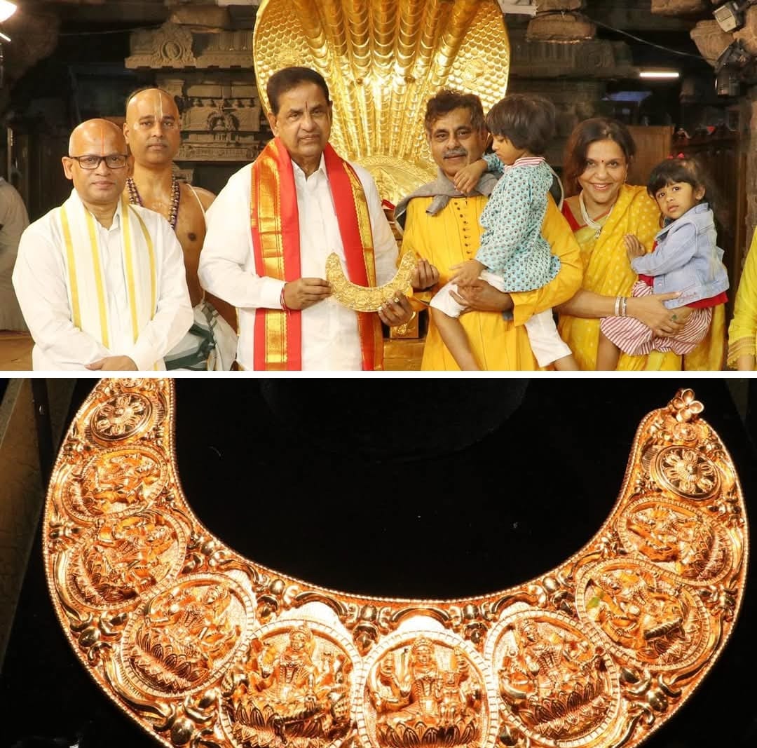 తిరుమల శ్రీవారికి అష్టలక్ష్మీ చంద్రవంక కంఠి విరాళం